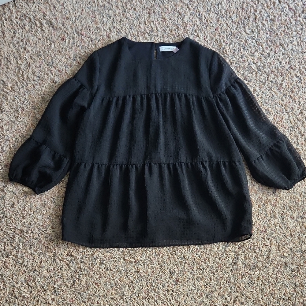 Calvin Klein Black Textured Top